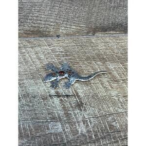 925 Sterling Silver Lizard Pin With Gemstones